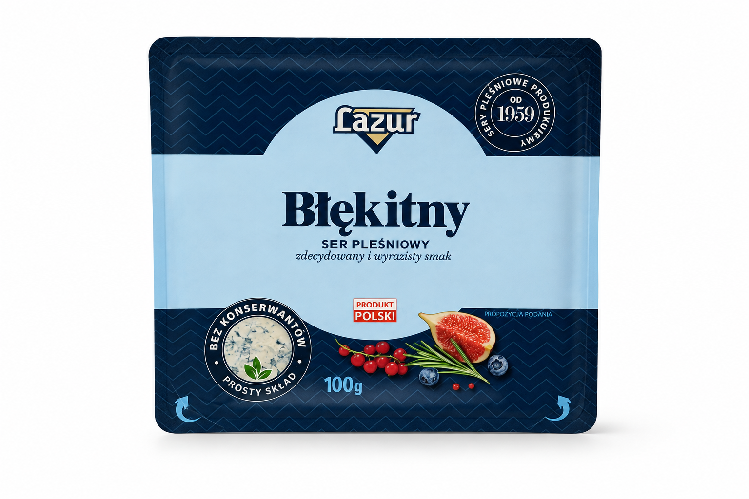 Сир блакитний Lazur з пліснявою, 100 г