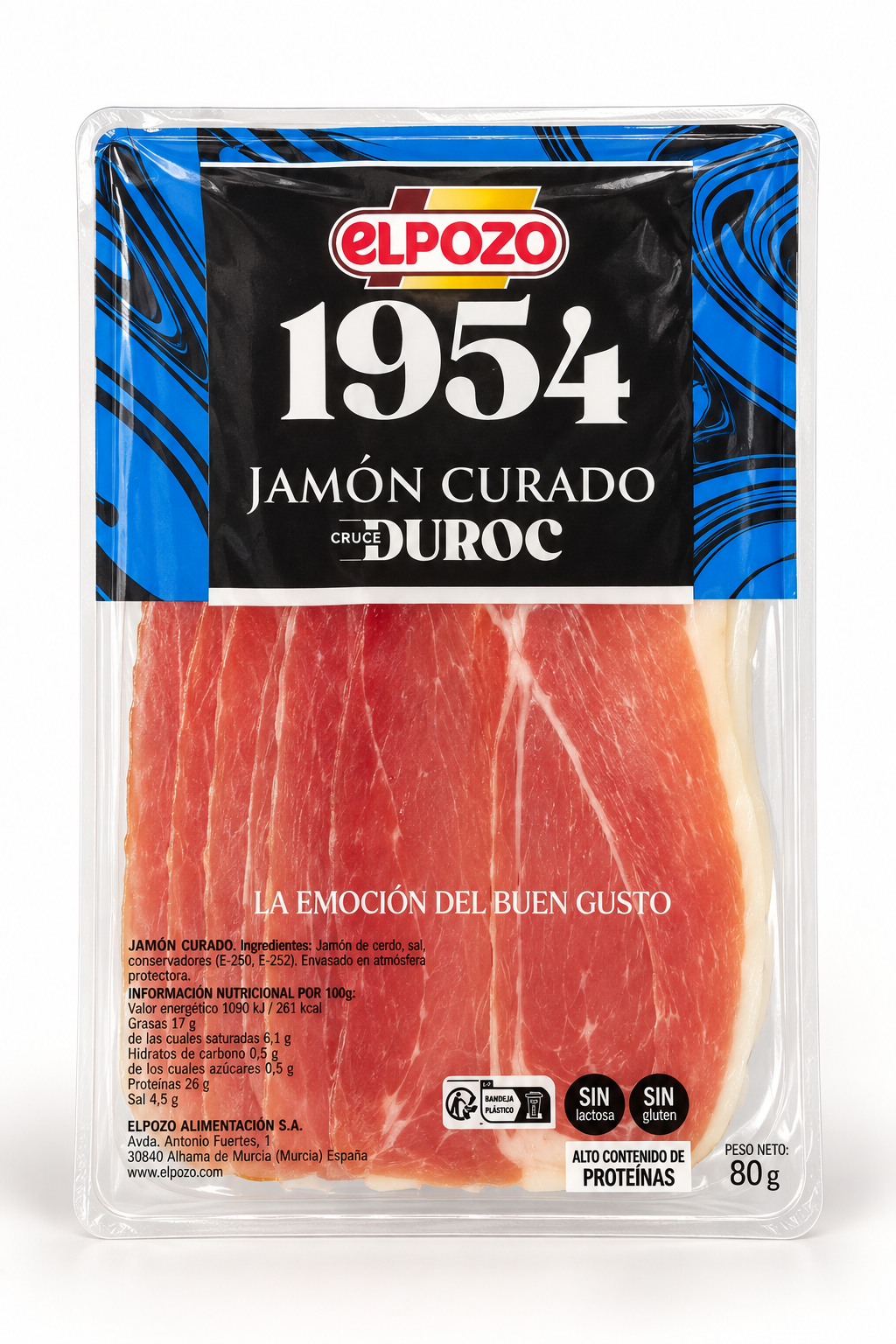 Хамон Jamón Curado Duroc ElPozo, 80 г