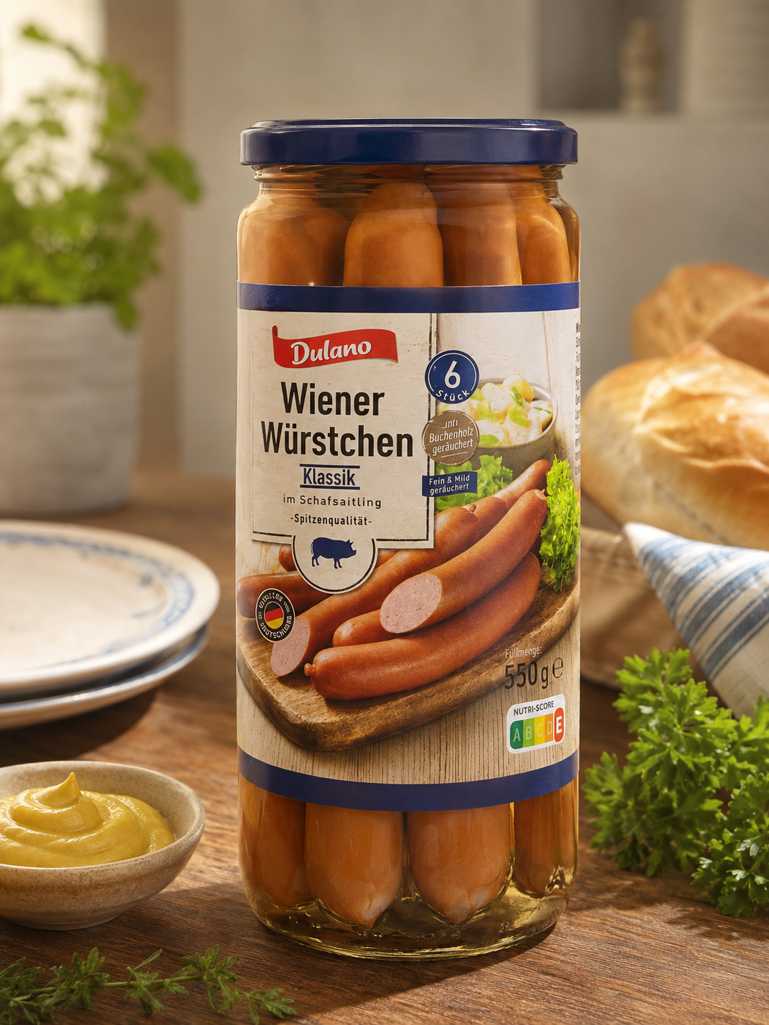 Віденські сосиски Dulano Wiener Würstchen Klassik, 550 г