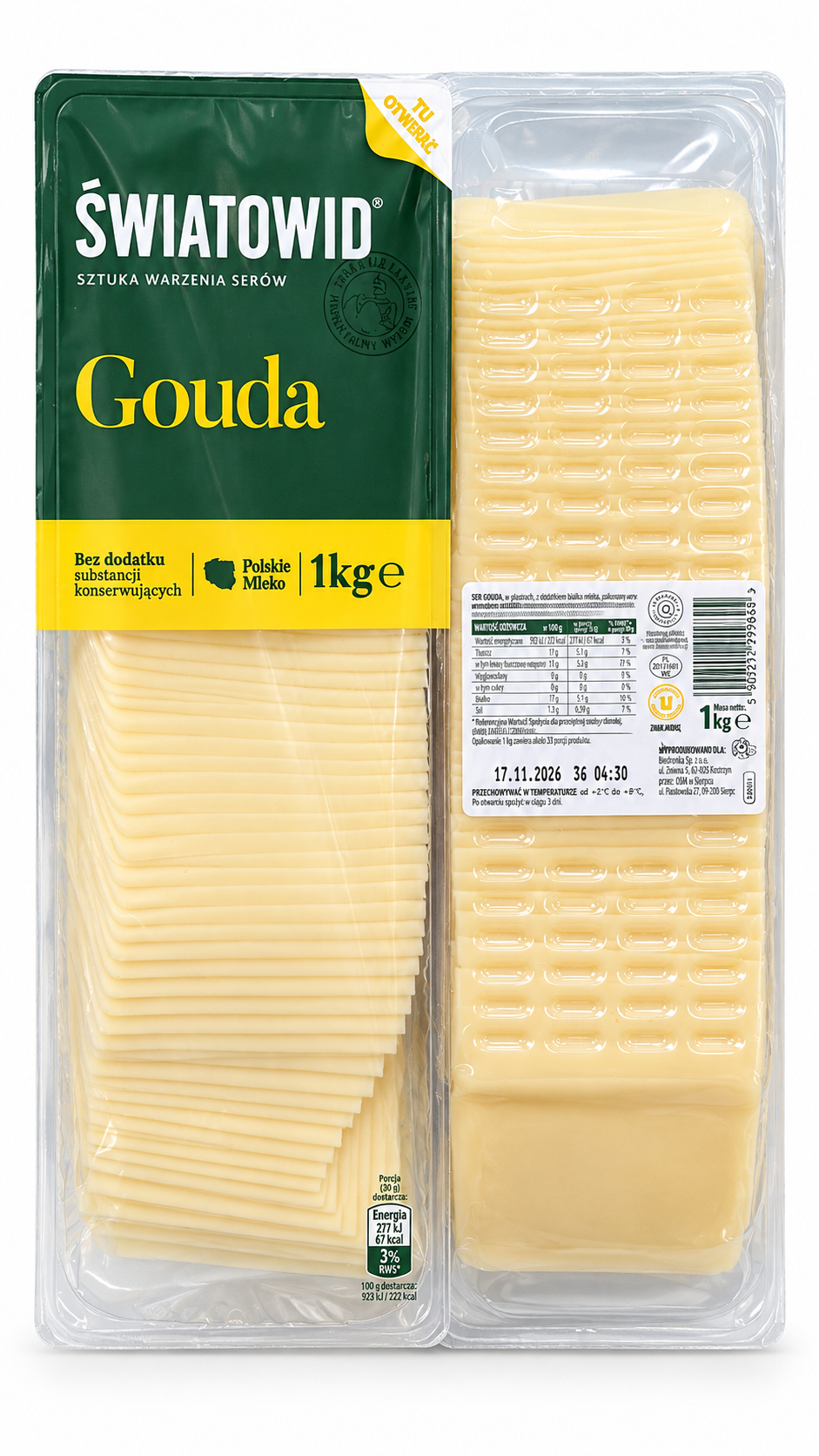 Сир Gouda Światowid, слайси, 1 кг