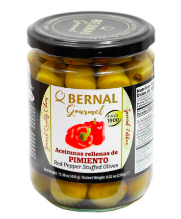 Bernal Aceitunas Rellenas de Pimiento 436g